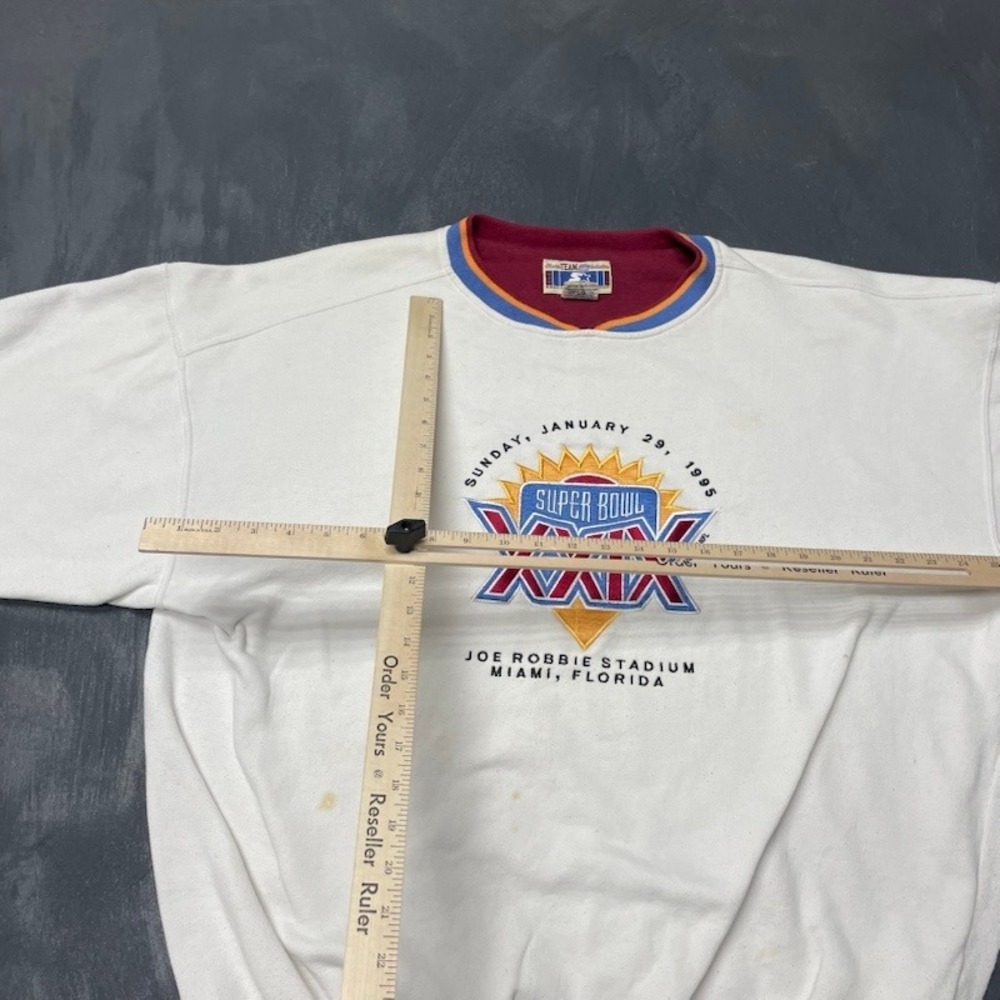 Vintage Super Bowl XXIX Crewneck Sweatshirt Mens XXL White 1994 Starter - Picture 9 of 12